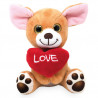 Plüss ülő kutya szívvel corgi 14cm