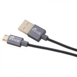 Innoz USB-Micro 2.4A Quick-Charge aranyzott 25cm töltőkábel szürke