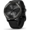 Garmin Vivomove Trend Slate Stainless Steel Bezel with Black Case and Silicone Band (010-02665-00)