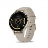 Garmin Venu 3S Soft Gold Stainless Steel Bezel with French Gray Case and Silicone Band (010-02785-02