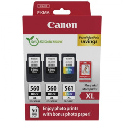 Canon 2xPG-560 XL + CL-561 XL Multipack + Photo Paper Value Pack (3712C012)