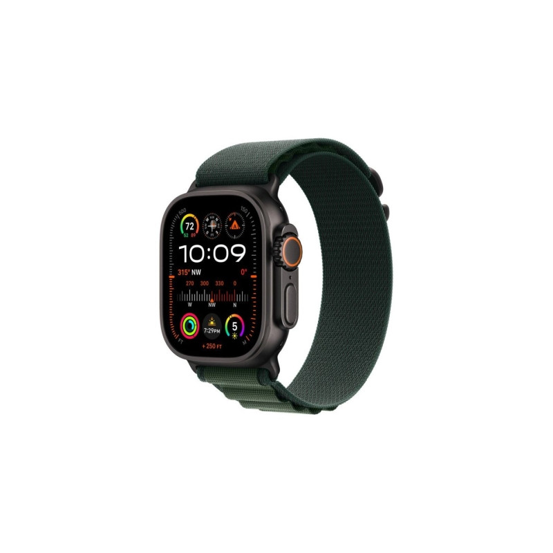 Apple Watch Ultra 2 v2 Cellular 49mm Black Titanium Case with Dark Green Alpine Loop S (MX4Q3)