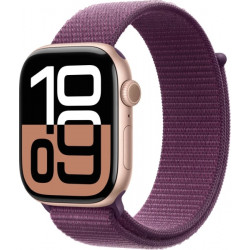 Apple Watch S10 GPS 46mm Rose Gold Alu Case with Plum Sport Loop (MWWV3)