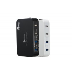Innoz QC-4 Quick-Charge 4-Port USB töltőállomás 10.2A fehér