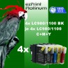 4-4x ezPrint LC980 LC1100 BK + C+M+Y Multipack 
